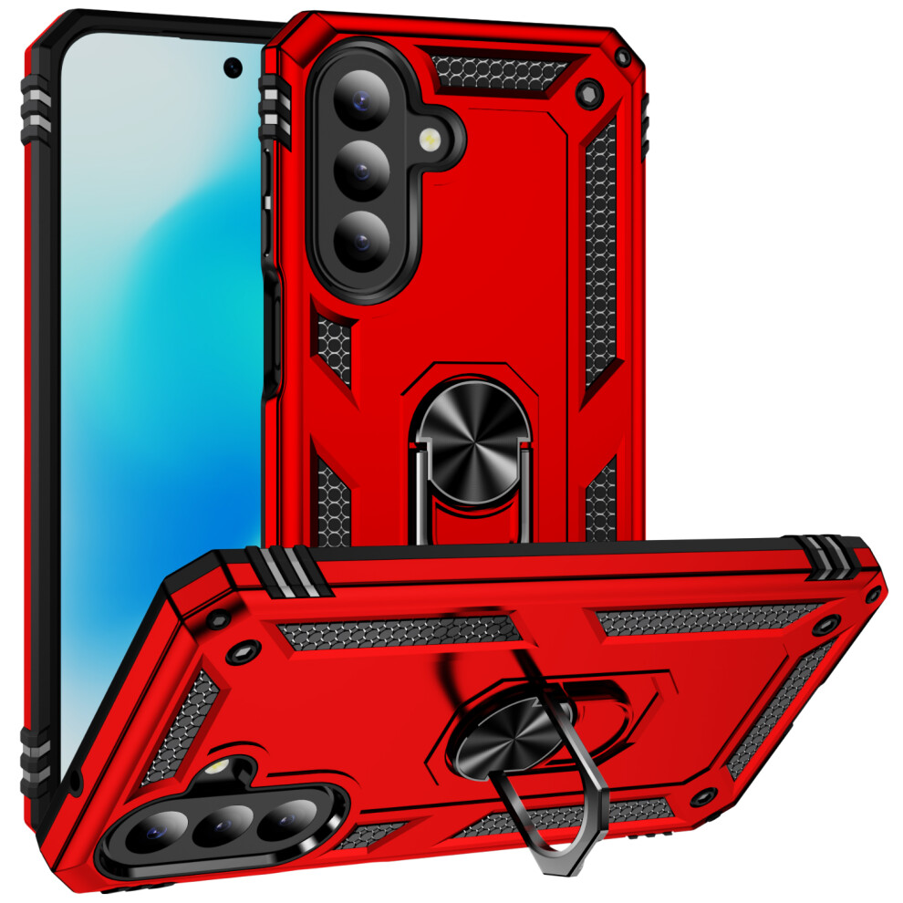 (Red) Phone Cover For Samsung Galaxy A27 Case Pc + Tpu Phone Cover With Kickstand Red 6914299075547