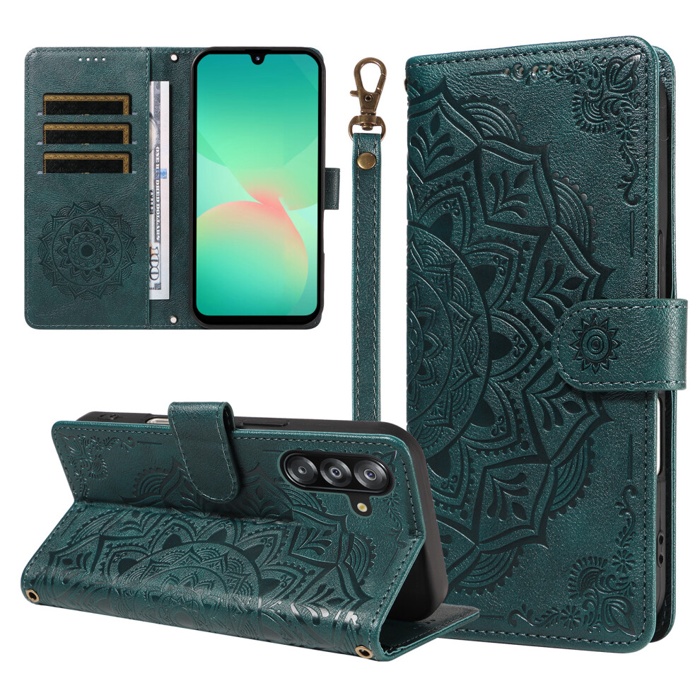 (Green) Phone Cover For Samsung Galaxy A16 5G / Galaxy A16 4G / Galaxy A17 5G / Galaxy A26 5G Wallet Case E Green 6914295986779