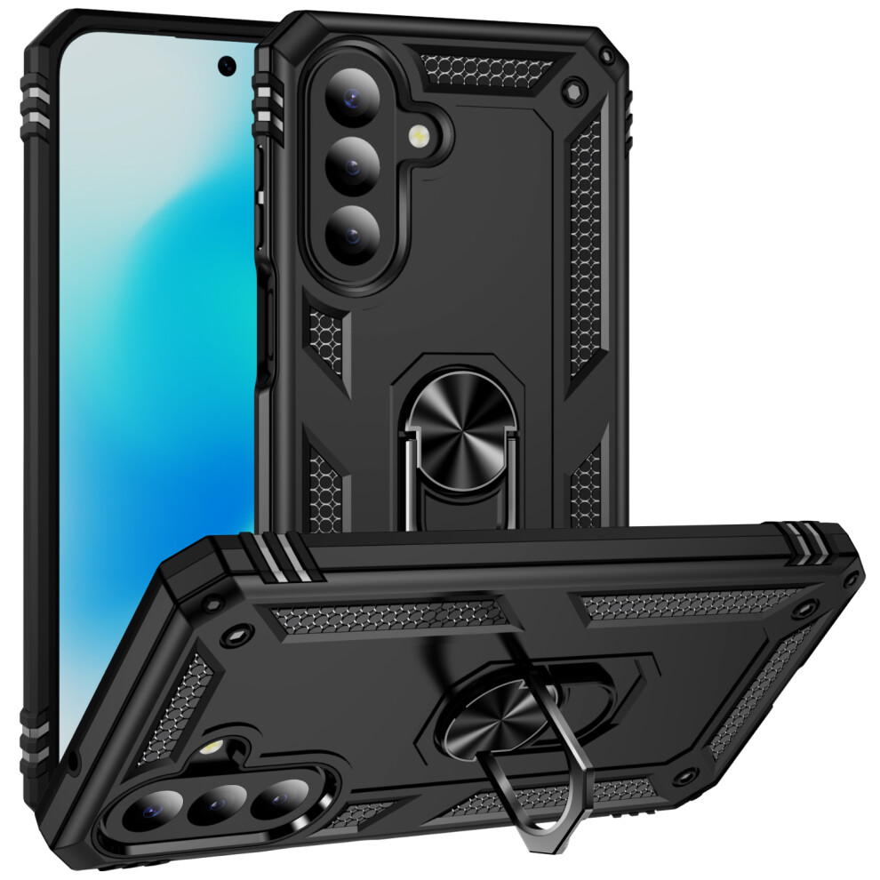 (Black) Phone Cover For Samsung Galaxy A27 Case Pc + Tpu Phone Cover With Kickstand Black 6914299810506