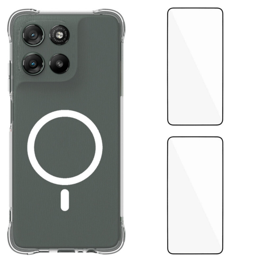 (Transparent) Phone Cover For Motorola Moto G67 Power 5G Wl1 Series 2.0Mm Magnetic Case Clear Tpu Phone Back Cov 6914299486879