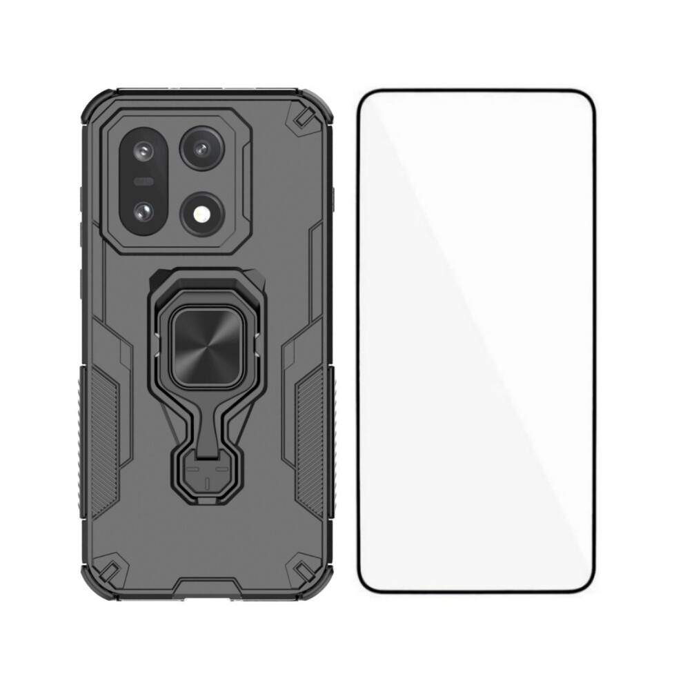 (Black) Phone Cover For Oneplus 15 5G Phone Case Pc Tpu Back Cover Kickstand With Tempered Glass Black 6914298432495