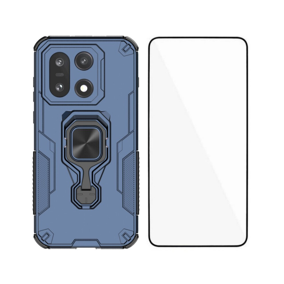 (Blue) Phone Cover For Oneplus 15 5G Phone Case Pc Tpu Back Cover Kickstand With Tempered Glass Blue 6914296132885