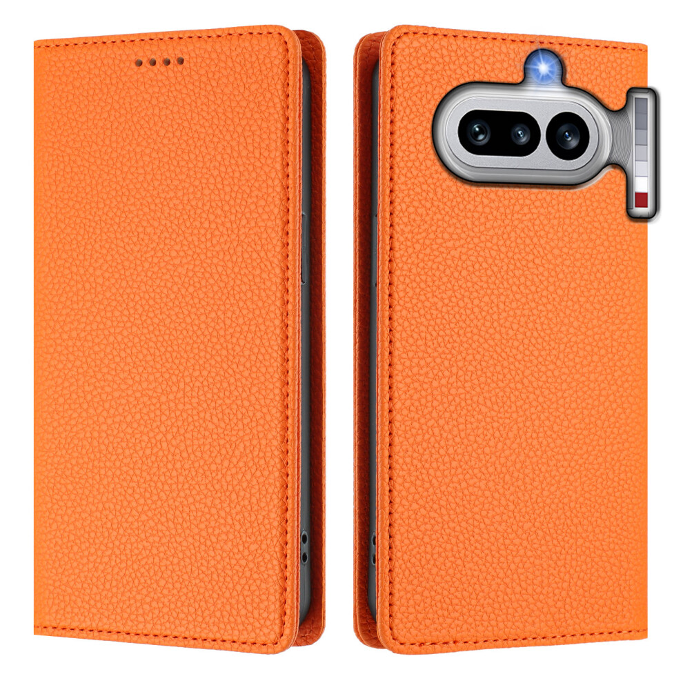 (Orange) Phone Cover For Nothing Phone (4A) Wallet Case Rfid Blocking Litchi Texture Leather Mobile Cover Orange 6914293372444