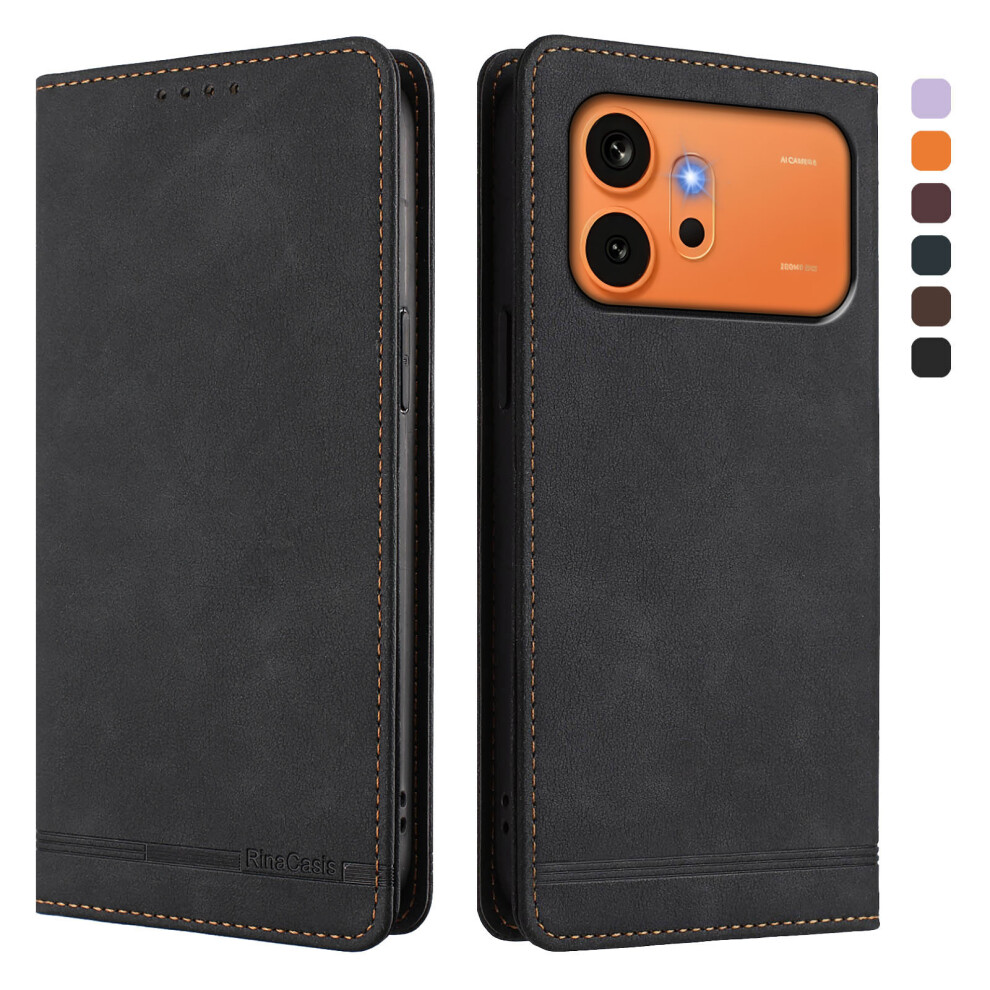 (Black) Phone Cover For Honor 600 Pro 5G / Honor 600 5G Case Rinacasis Rc23 Rfid Blocking Wallet Stand Pu L Black 6914290812585