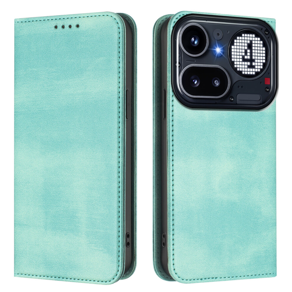 (Mint ) Phone Cover For Nothing Phone (4A) Pro Wallet Cases Retro Texture Rfid Blocking Leather Phone Cover Green 6914295715379