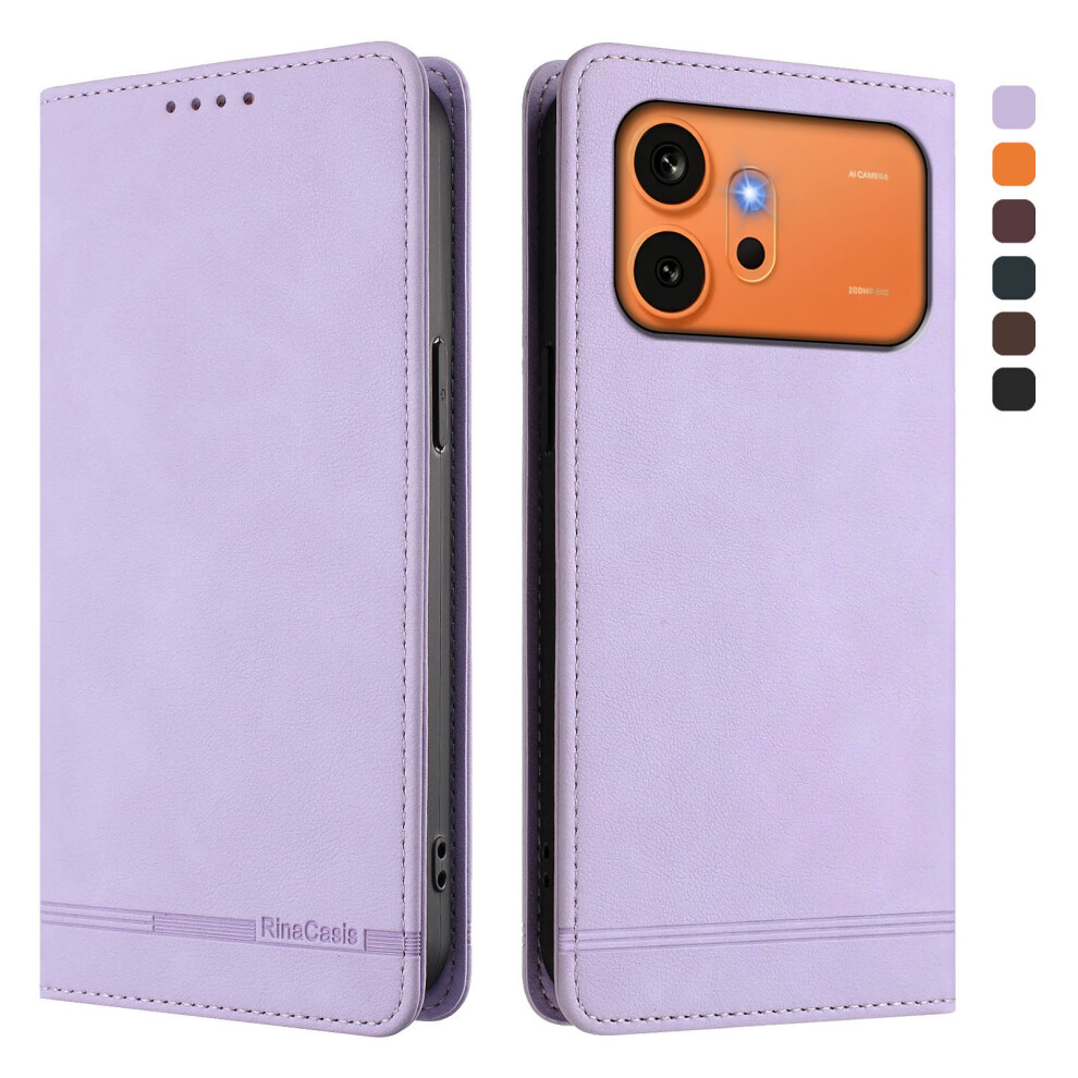 (Light ) Phone Cover For Honor 600 Pro 5G / Honor 600 5G Case Rinacasis Rc23 Rfid Blocking Wallet Stand Pu L Purple 6914296614312