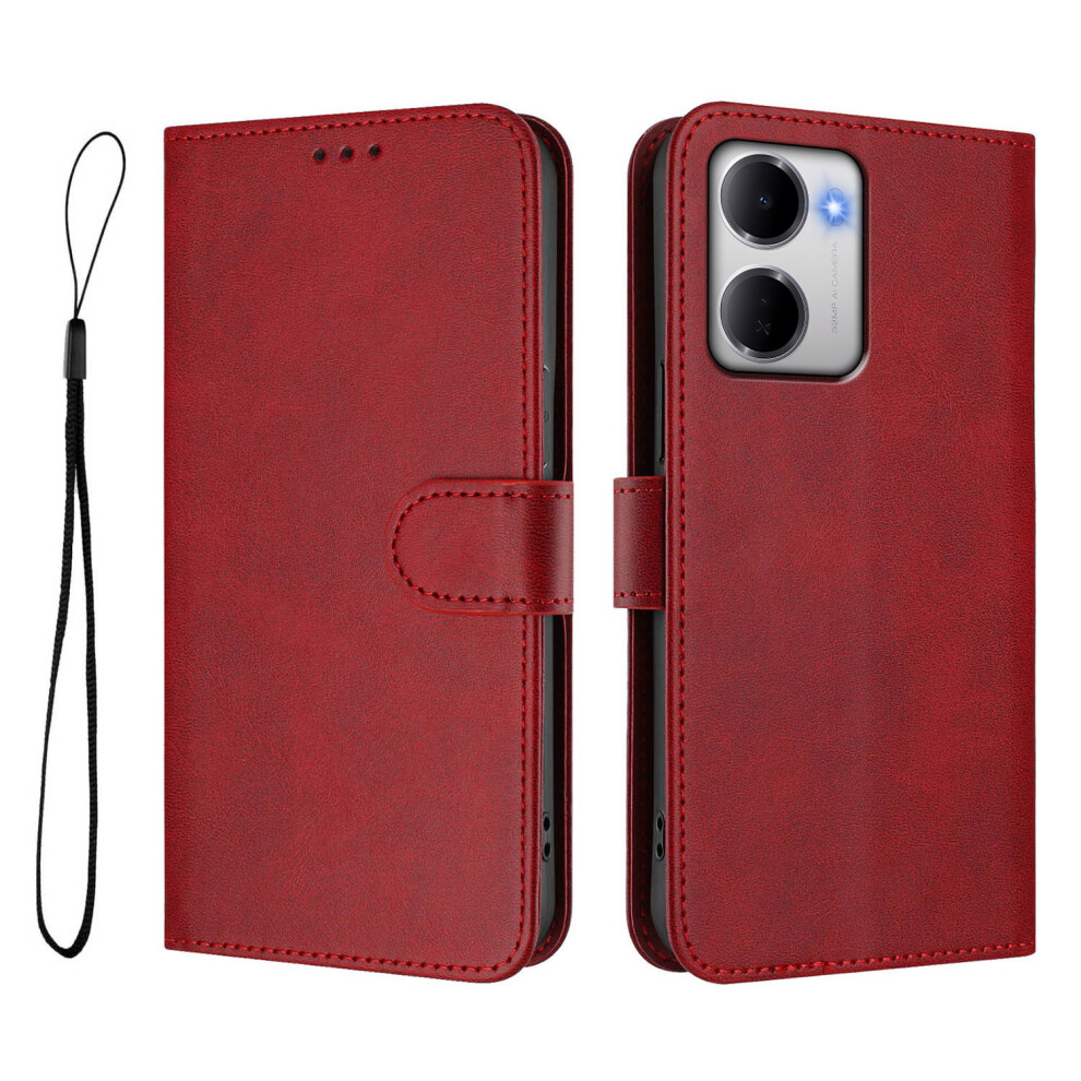 (Wine ) Phone Cover For Xiaomi Mi 15A 5G Wallet Case Rfid Blocking Calf Texture Leather Stand Phone Cove Red 6914299288107