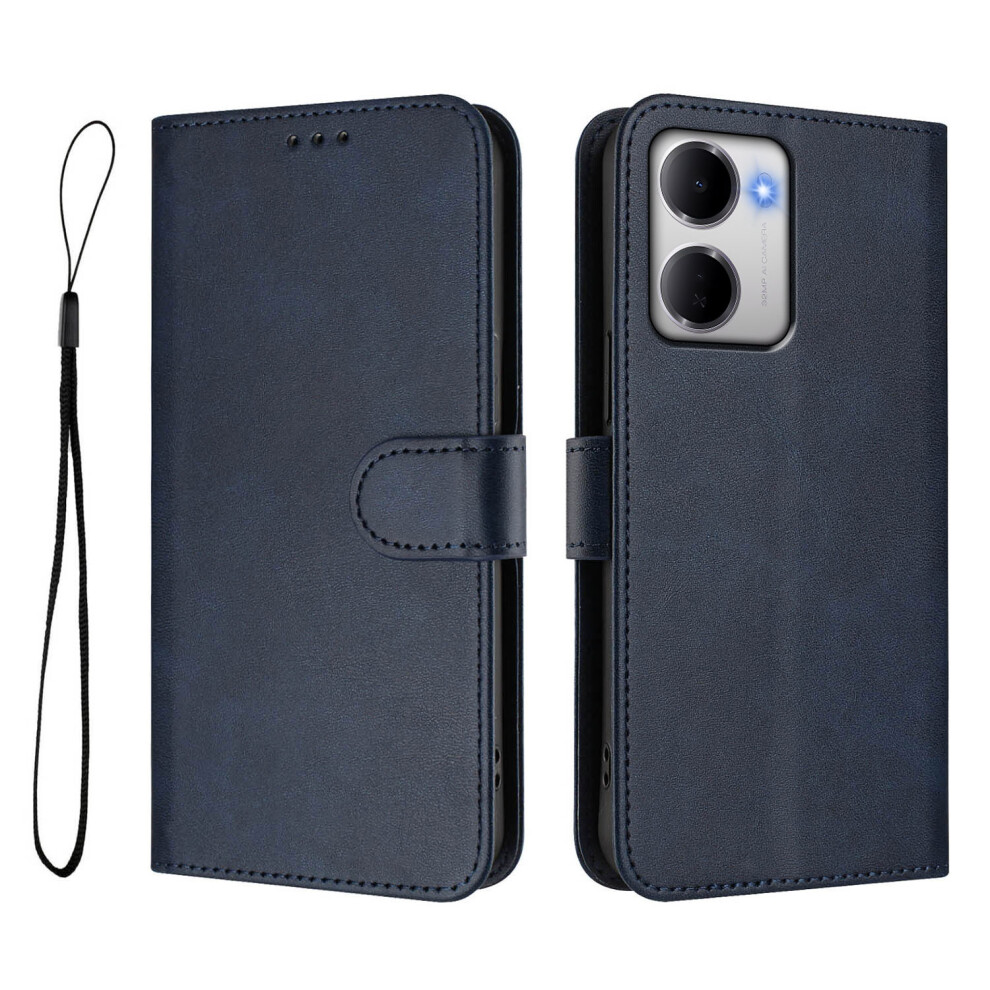 (Blue) Phone Cover For Xiaomi Redmi 15A 5G Wallet Case Rfid Blocking Calf Texture Leather Stand Phone Cove Blue 6914290638871