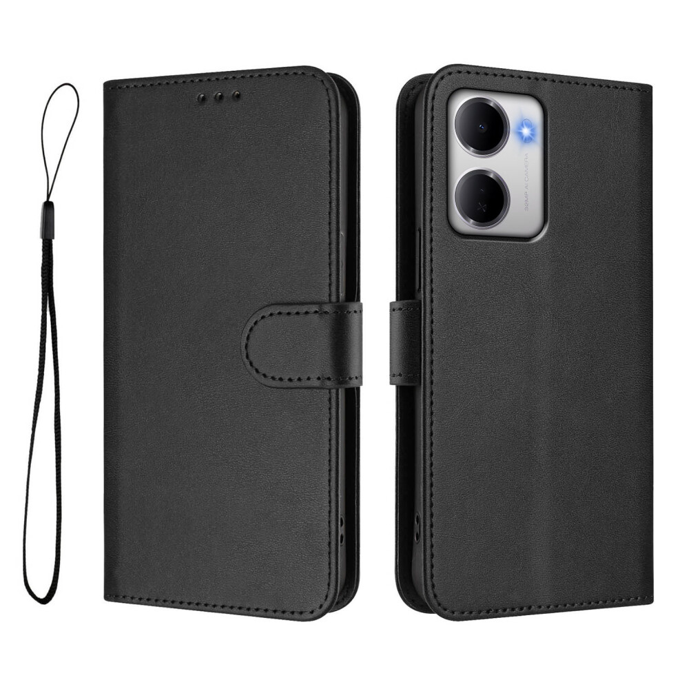 (Black) Phone Cover For Xiaomi Redmi 15A 5G Wallet Case Rfid Blocking Calf Texture Leather Stand Phone Cove Black 6914299517368