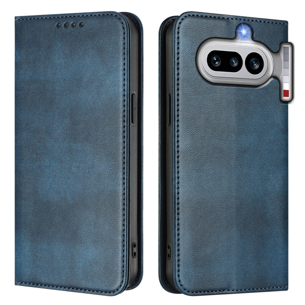 (Blue) Phone Cover For Nothing Phone (4A) Wallet Cases Retro Texture Rfid Blocking Leather Phone Cover Blue 6914297905990