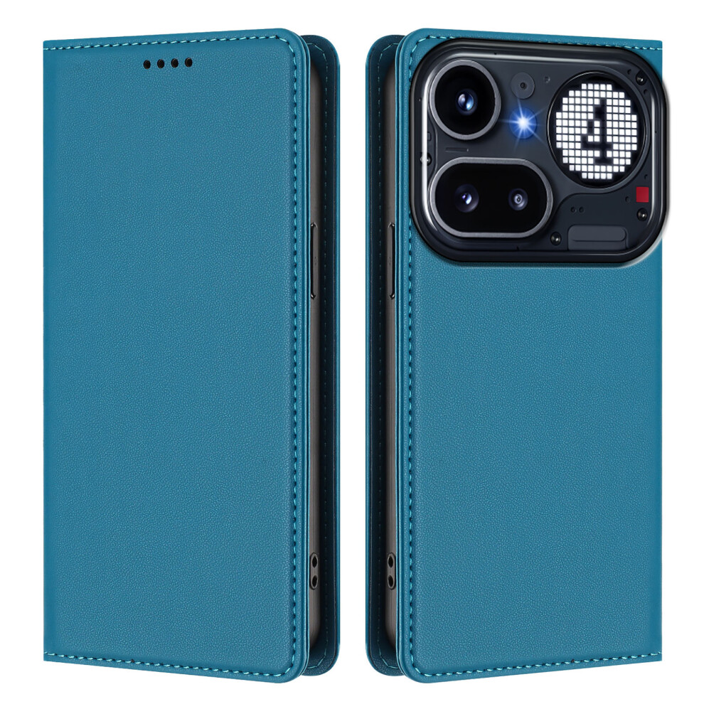 (Lake ) Phone Cover For Nothing Phone (4A) Pro Leather Wallet Case Magnetic Closure Rfid Blocking Phone Cov Blue 6914296989144