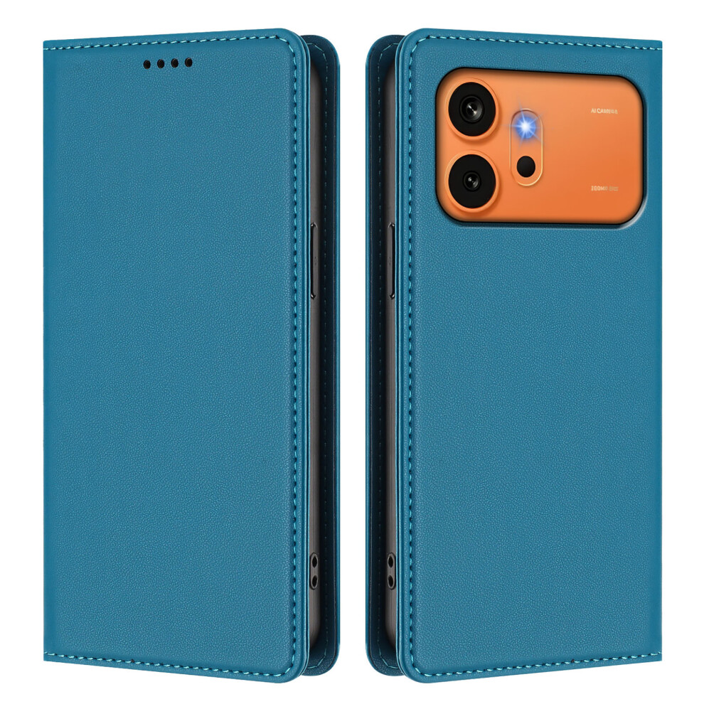(Lake ) Phone Cover For Honor 600 Pro 5G / Honor 600 5G Leather Wallet Case Magnetic Closure Rfid Blocking Blue 6914296452372
