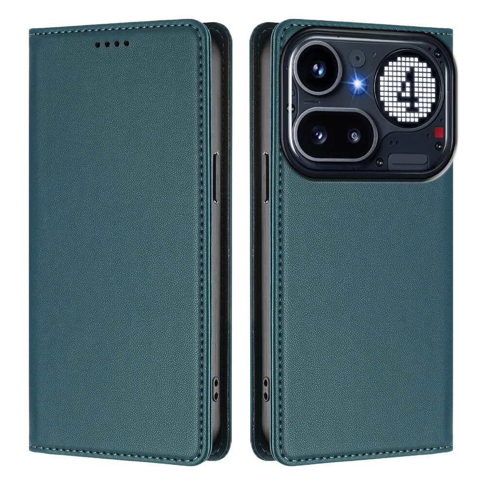 (Dark ) Phone Cover For Nothing Phone (4A) Pro Leather Wallet Case Magnetic Closure Rfid Blocking Phone Cov Green 6914292265884
