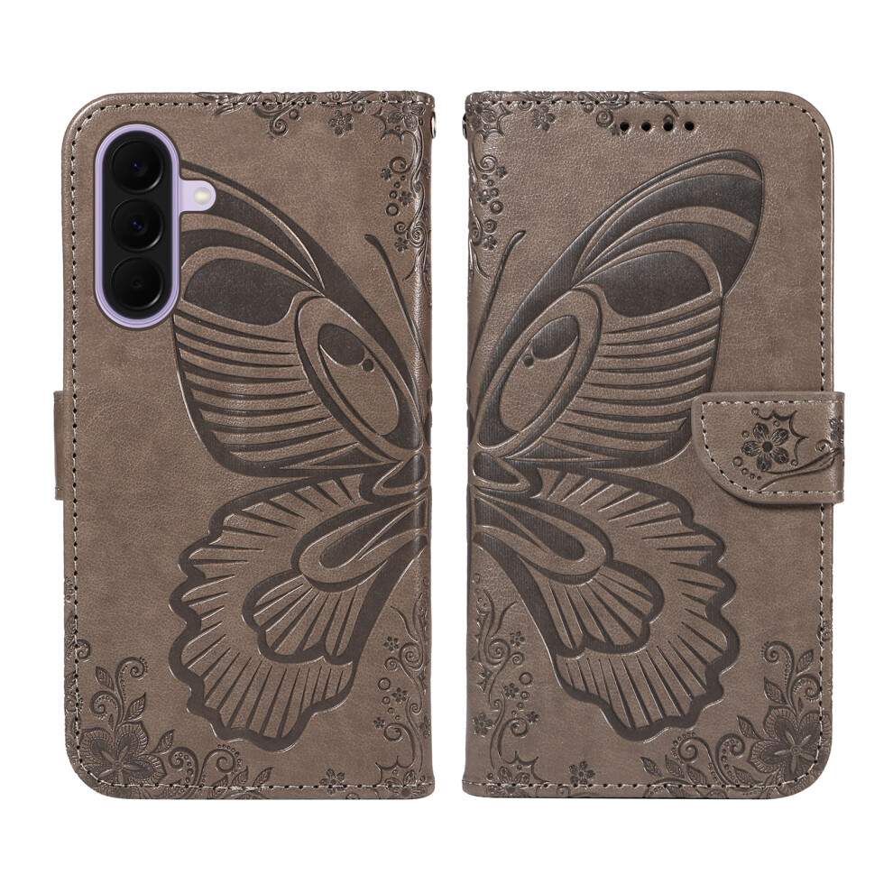 (Grey) Phone Cover For Samsung Galaxy A27 Case Butterfly Pattern Pu Leather Folio Flip Phone Cover Grey 6914296772197