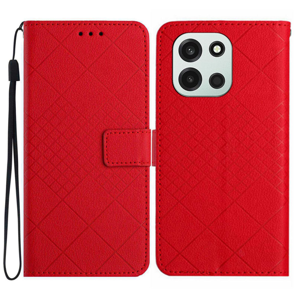 (Red) Phone Cover For Oneplus Nord 6 5G Case Wallet Imprint Pu Leather Flip Folio Phone Cover Red 6914299140177