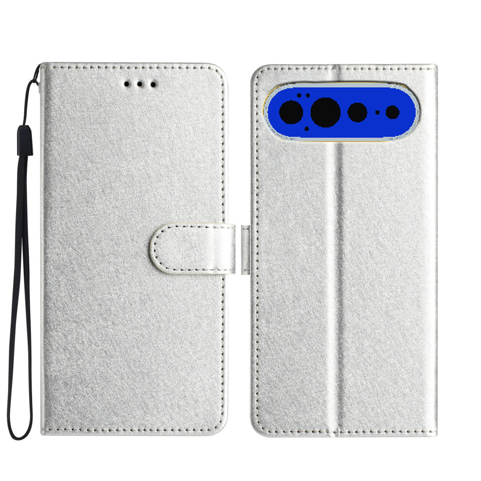 (Silver) Phone Cover For Google Pixel 11 Pro Wallet Case Leather Folio Phone Cover Magnetic Clasp Silver 6914290464203