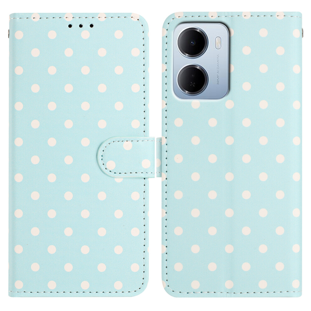 (Blue) Phone Cover For Xiaomi Redmi 15A 5G Leather Case Polka Dot Pattern Wallet Stand Folio Phone Cover Blue 6914299079026