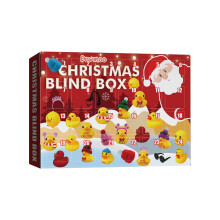 Weihnachtlicher Adventskalender mit gelben Gummienten, 24-teilig