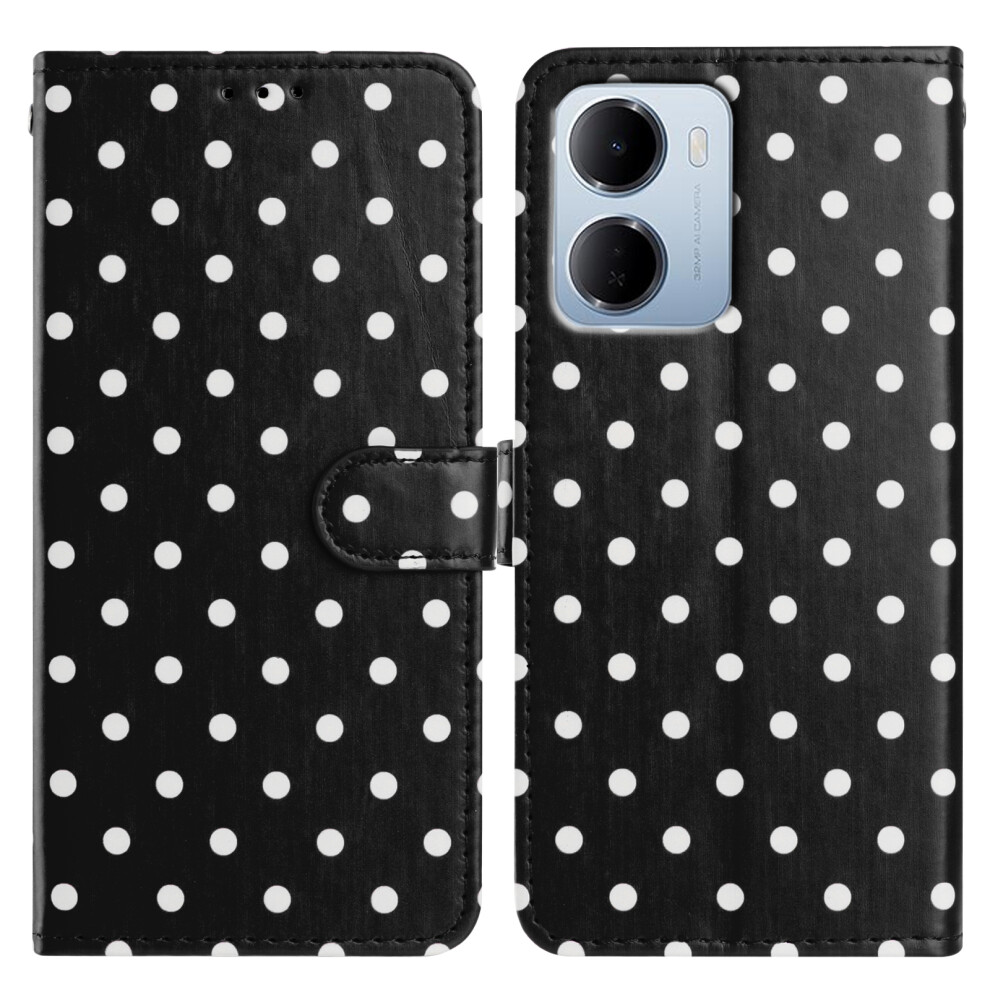 (Black) Phone Cover For Xiaomi Redmi 15A 5G Leather Case Polka Dot Pattern Wallet Stand Folio Phone Cover Black 6914296597196