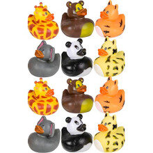 Dreidel Company Dieren Safari Zoo Rubber Duck Speelgoed voor Kinderen, Bad Verjaardag Baby Showers
