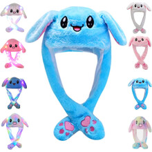 Chapeau Lapin à Oreilles Animé en Peluche Mignon pour Enfants Femmes Fête Noël Anniversaire