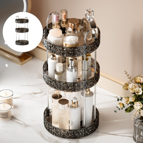 360 Degree Rotating Storage Tray for-cream white Double layer 1