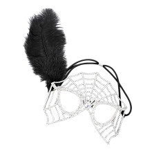 Elegant Spiders Web Mask With Sparkling Rhinestones For-Silver