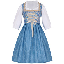 Polyester Dirndl Dress For Beer Festival Cosplay Party-Blue M