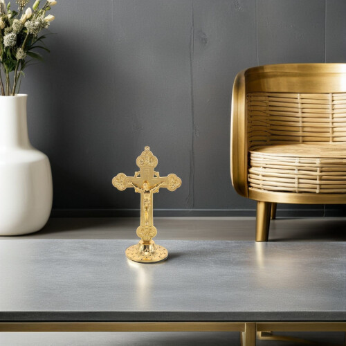 Croix Debout Décorative Zinc Alliage Pour Table Entrée 2