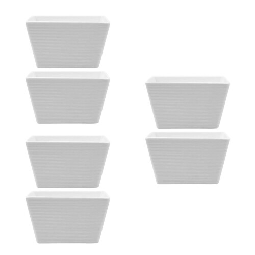 6Pcs Ceramic Tea Bag Storage Bowls White Sugar Packet Holders for Home