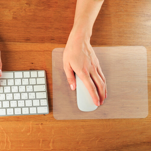 Clear Glass Desk Mat for Mouse – 25 x 20 cm 2