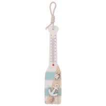 Wooden Paddle Ocean Theme Thermometer Wall Hanging
