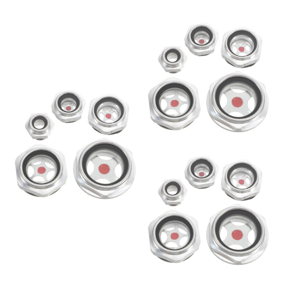15Pcs Aluminum Alloy Oil Level Gauge For Car Compressor Pump Silver 3762599852213