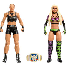Mattel WWE Championship Showdown 2-Pack Action Figures & Accessory, Series #16 Ronda ROusey vs Liv Morgan Collectible Set, 6-inch