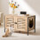 Katzenstreuschrank mit Katzenkopf-Eingang, Holzoptik 2