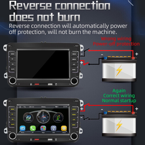 Autoradio da 7 pollici con touchscreen, Bluetooth, CarPlay e 2