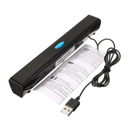 Bară de sunet USB cu sunet surround la 360, neagră 1