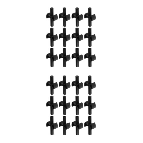 24Pcs Cross-Shaped Trampoline Pole Spacers Kit Black 1