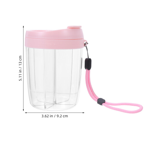 Boîte Médicamenteuse Rose Compartiments Étanches Transport 1