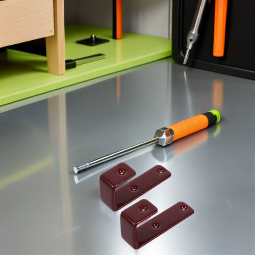 6Pcs Heavy Duty Coffee Bunk Bed Ladder Brackets with Rubberized Hooks 2