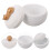 1White Dual-Compartment Ceramic Urn for Pet Ashes and Fur 6