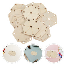 24Pcs Wood Weaving Boards Khaki Hexagonal Cards for Scarf and Blanket