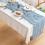 Chemin de table en étamine, tissu froissé blanc en polyester 3