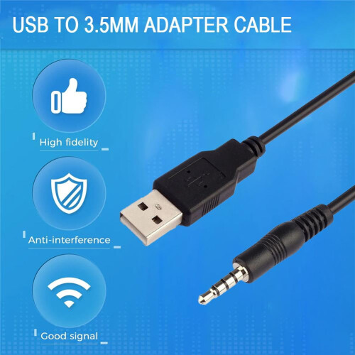 USB to 3.5mm Audio Adapter Cable 3.3 ft USB 2.0 1