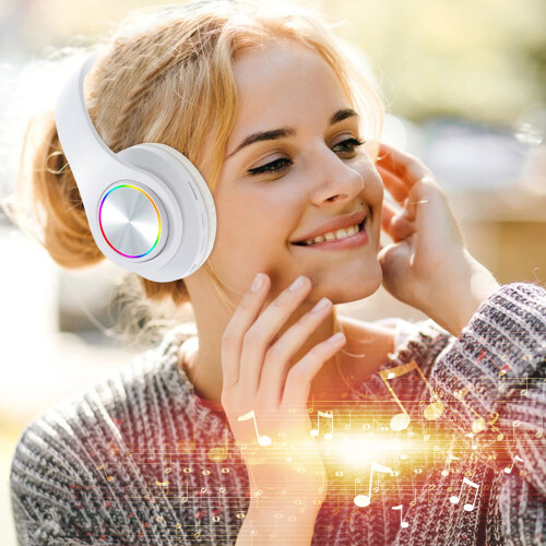 Casque Bluetooth supra-auriculaire à réduction de bruit blanc 2