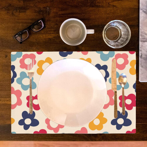 Vintage-Tischsets mit Blumenmuster, 4er-Set 1