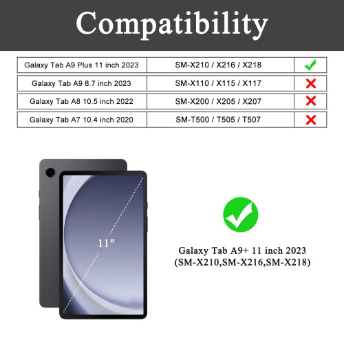 Λεπτή φωτιζόμενη θήκη πληκτρολογίου για Samsung Galaxy Tab A9Plus 1