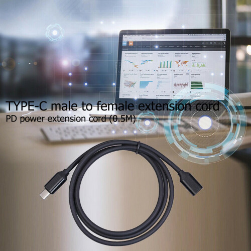 Prodlužovací kabel USB-C samec-samice s nabíjením PD 1