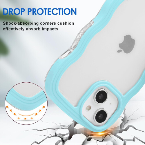 iPhone15Διαφανής θήκη με κυματιστό άκρο και αντιολισθητική TPU 1