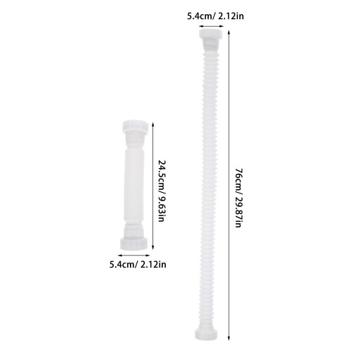 1Set White Flexible Plastic Basin Sink Drain Pipe Extension for Washer 1